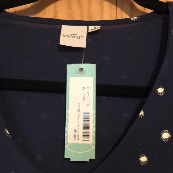 NWT Stitch Fix Kaileigh Navy Blouse Size Medium - Picture 2 of 4